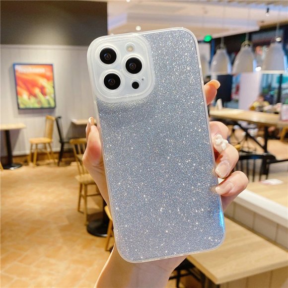 Accessories - NEW iPhone 14/Pro/Max White Glitter Clear phone case